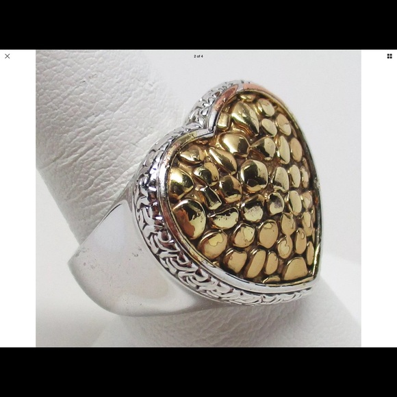 Jewelry - Heart Ring Gold Silver Sterling.925 DesignSize 8